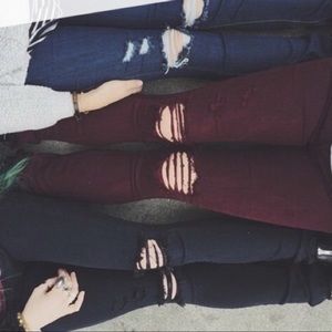 Black ripped jeans LF